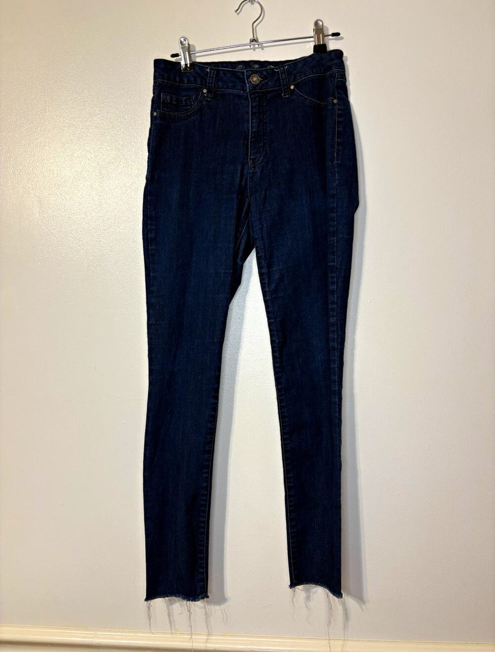 H&M By Night Womens Dark Wash Blue Skinny Denim Jeans Mid Rise Slim 5-Pocket 28